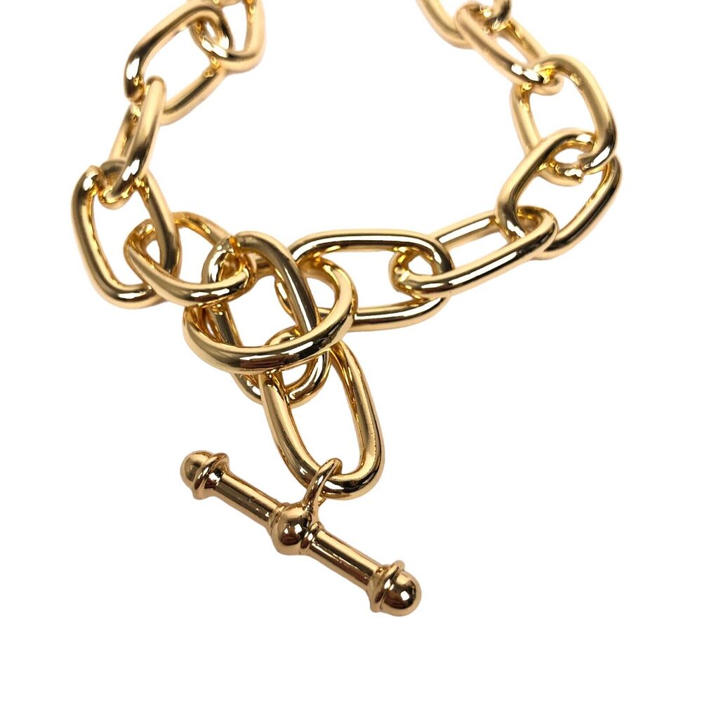NEW SUGARFIX by BaubleBar Chain Link Statement Necklace Choker Gold Color - Picture 5 of 5